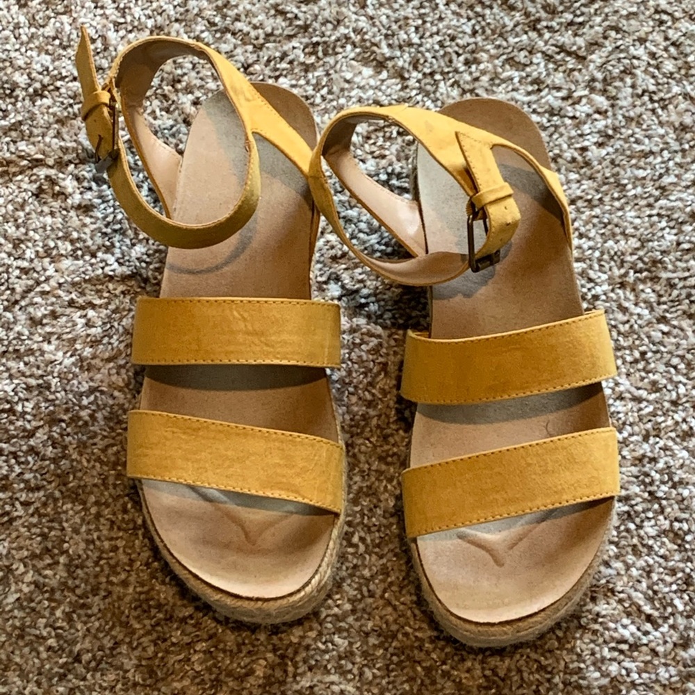 Yellow platform sandals
